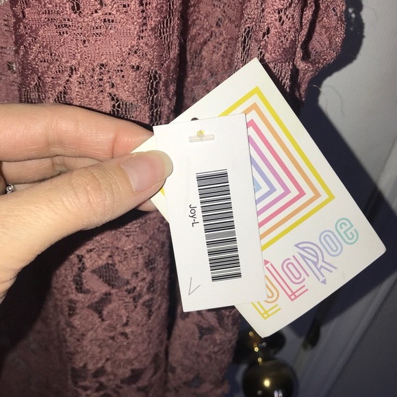 Lularoe Joy duster cardigan dusty rose lace L NWT - Picture 3 of 5